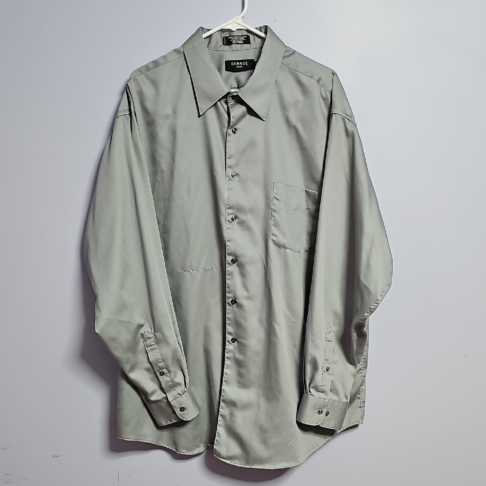 George Sateen Gray Dress Shirt Long‎ Sleeve